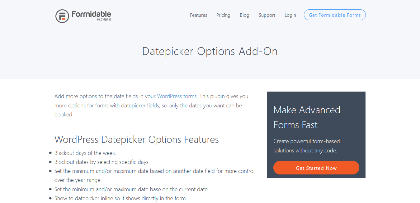 Formidable Forms Pro Datepicker Options 1.0.3