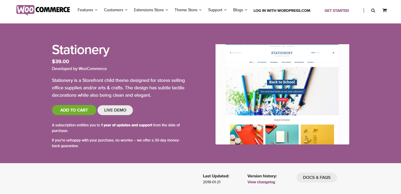 Stationery 1.0.13 – WooCommerce Storefront Child Theme