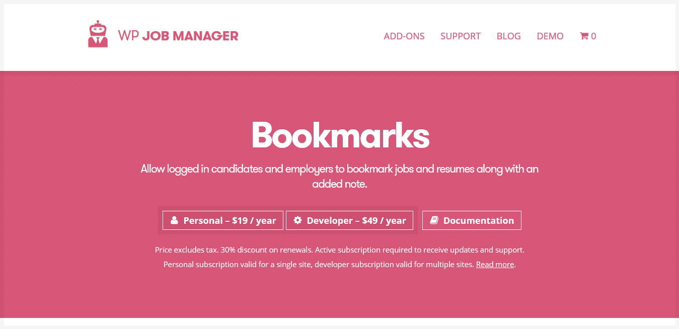 WP Job Manager Bookmarks Addon 1.4.1