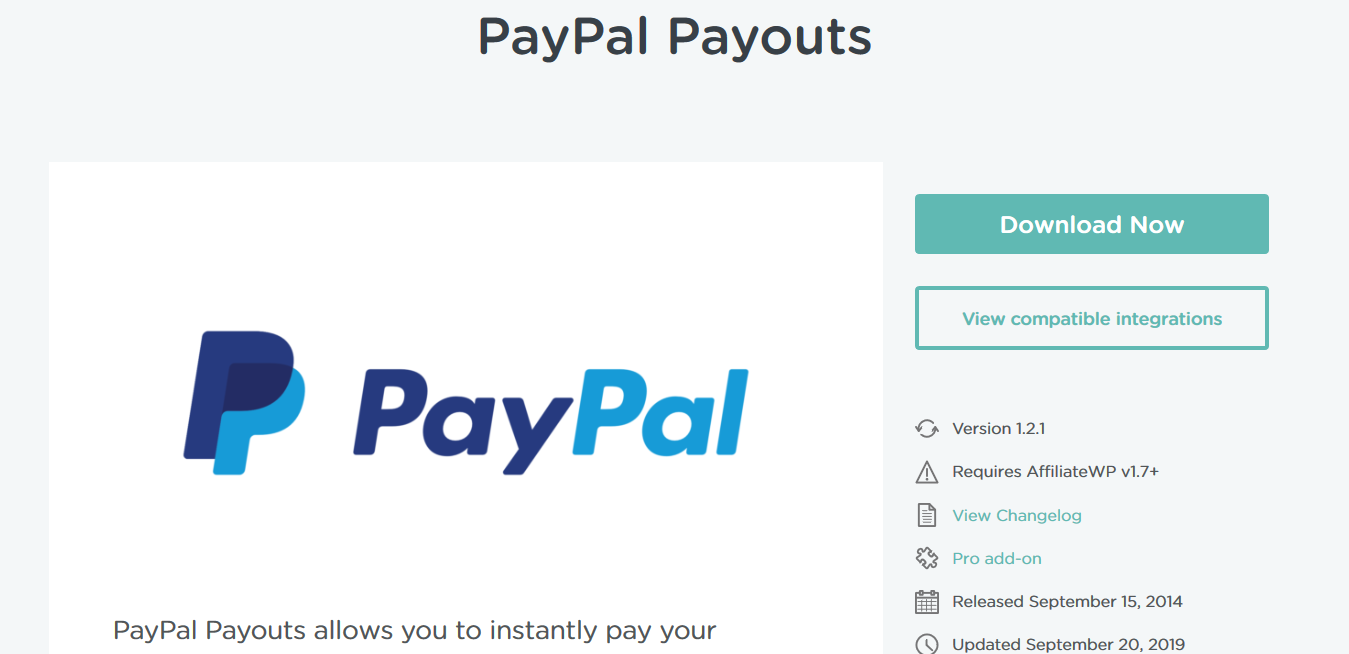 AffiliateWP – PayPal Payouts 1.2.1