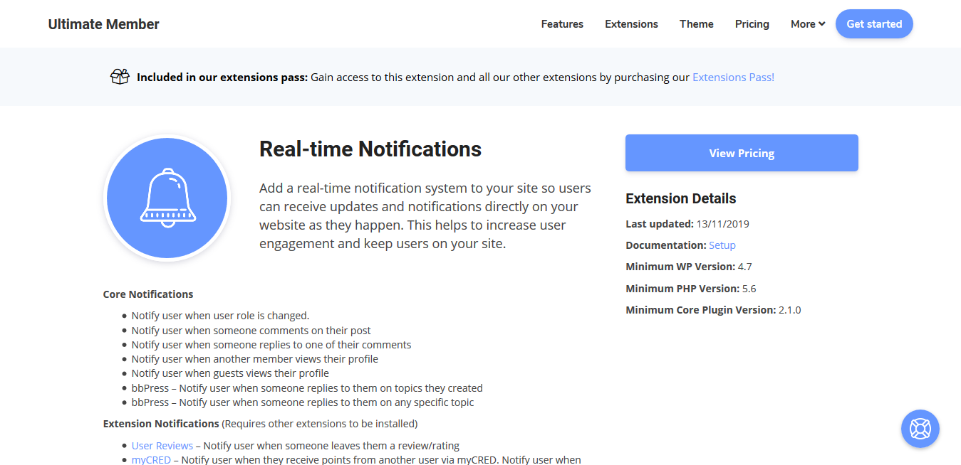 Ultimate Member Realtime Notifications Addon 2.1.6