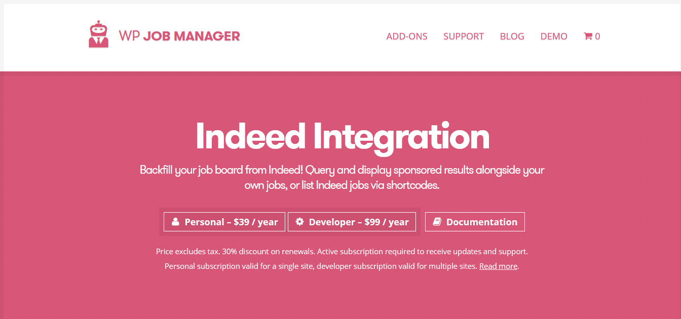 WP Job Manager Indeed Integration Addon 2.2.1