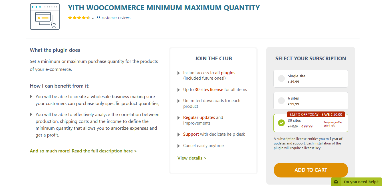 YITH WooCommerce Minimum Maximum Quantity Premium 1.33.0