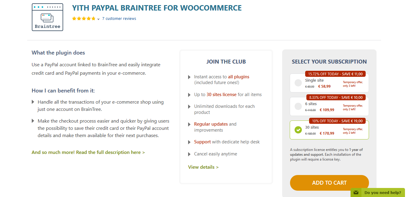 YITH PayPal Braintree For WooCommerce 1.3.1