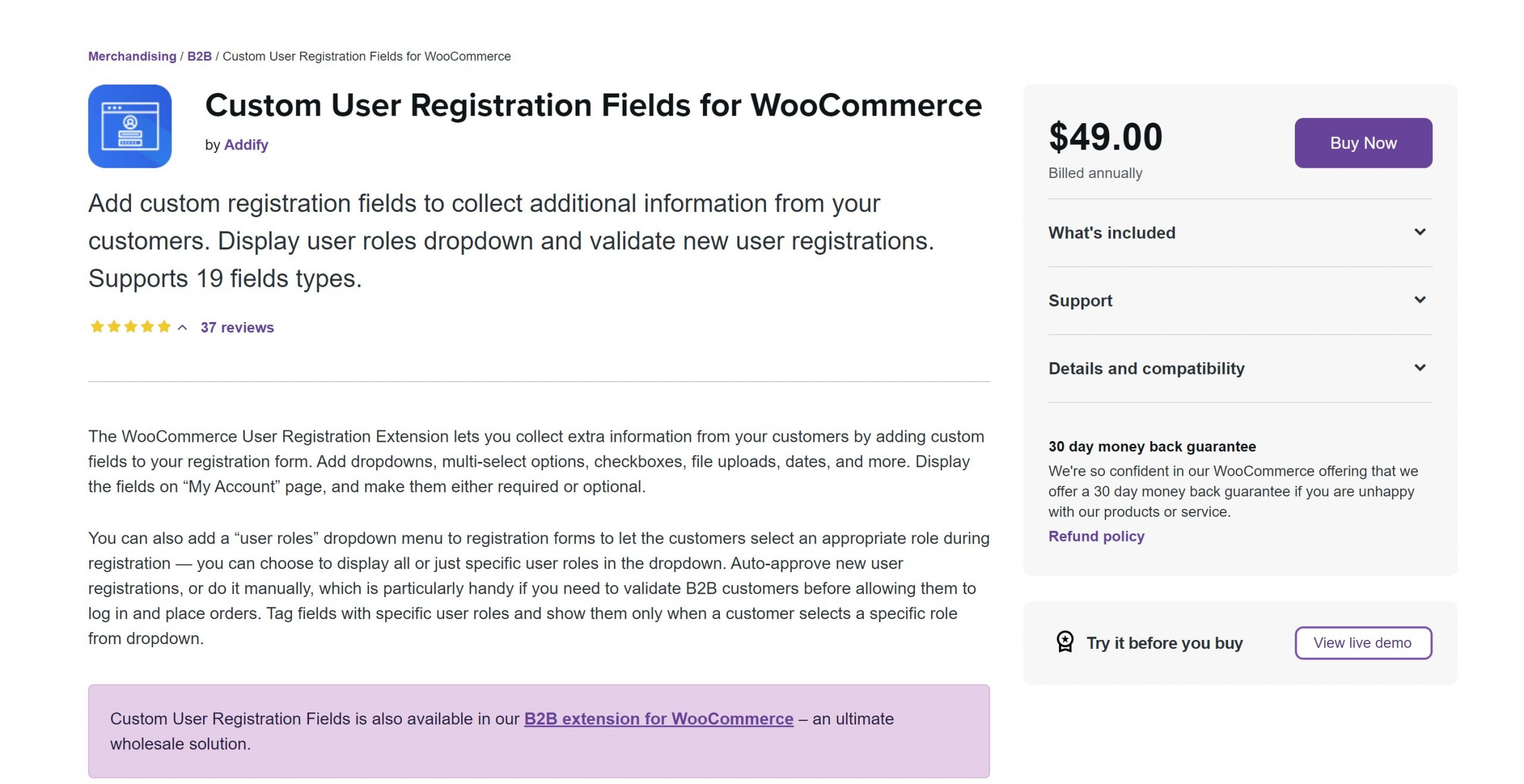 Custom User Registration Fields for WooCommerce 1.7.4